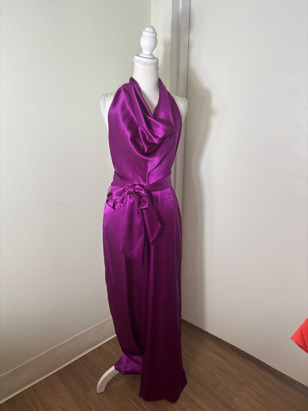 Aidan by Aidan Mattox Fushia Backless Jumpsuit Sz 6